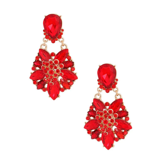 Stunning Red Drop Dangle Earrings: Add Sparkle Today! Jewelry Bubble