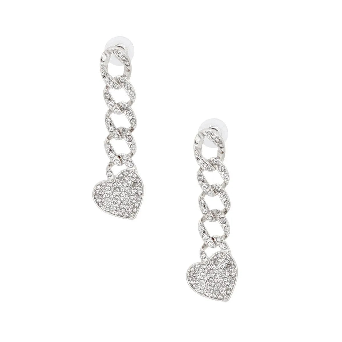 Stunning Silver Heart Shaped Dangle Earrings: Fashion Jewelry Jewelry Bubble