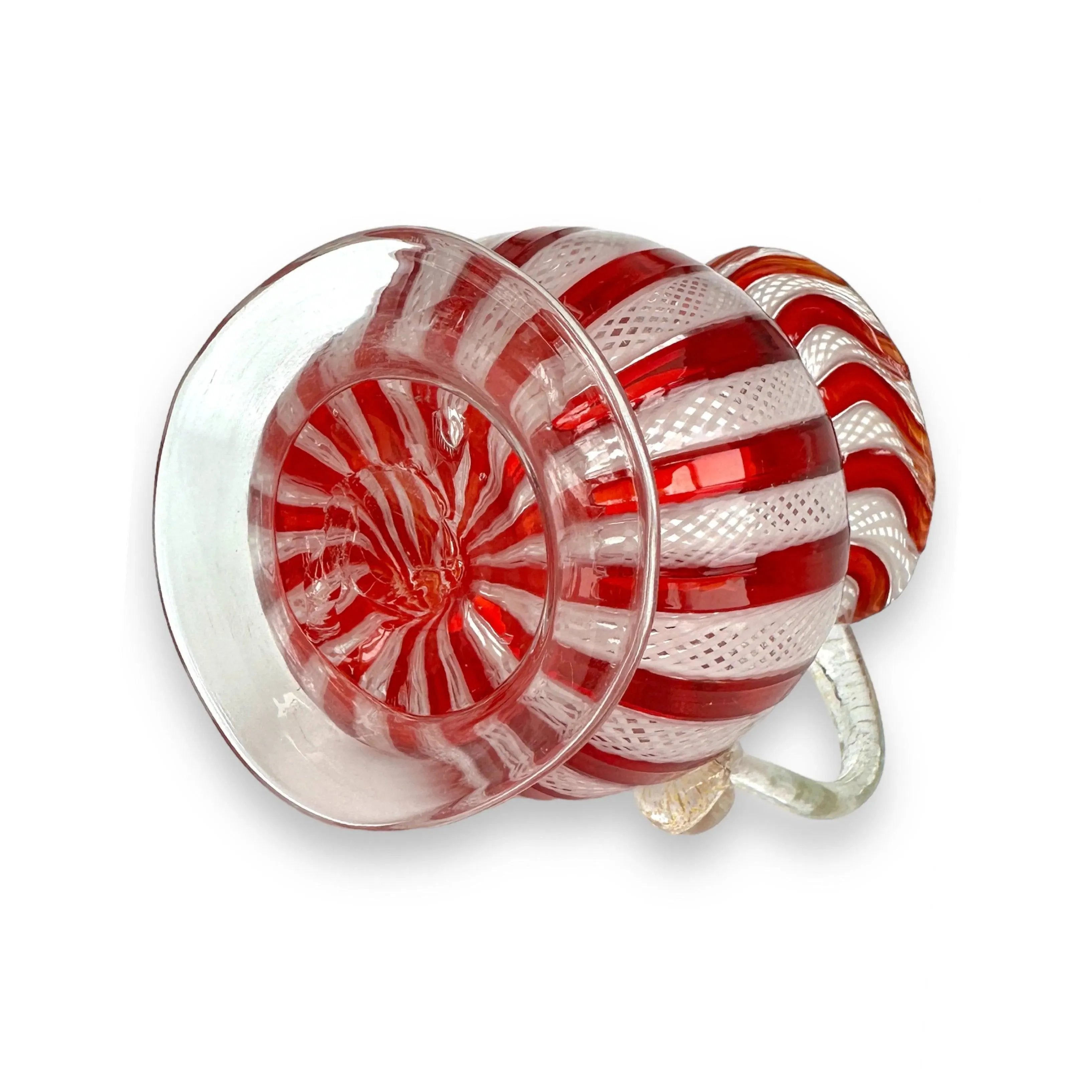 Stunning Vintage Murano Zanfirico Glass Pitcher - Handcrafted Elegance