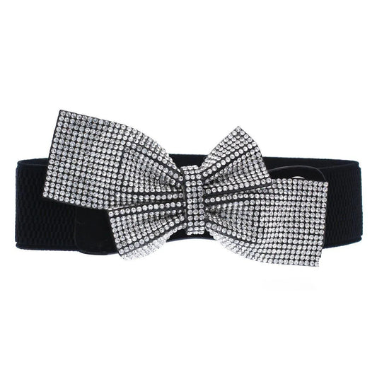 Style Over Sparkling Bows Stretch Ladies Belt Jewelry Bubble