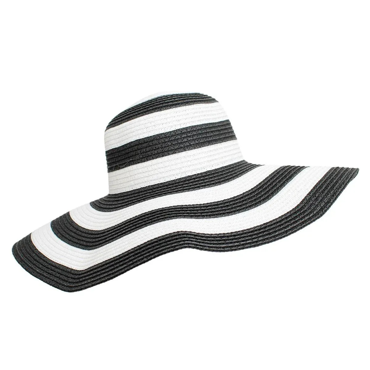 Stylish Black White Striped Hat for Ladies Jewelry Bubble