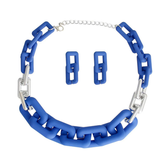 Stylish Blue Chain Necklace Set: Upgrade Your Style Today Jewelry Bubble