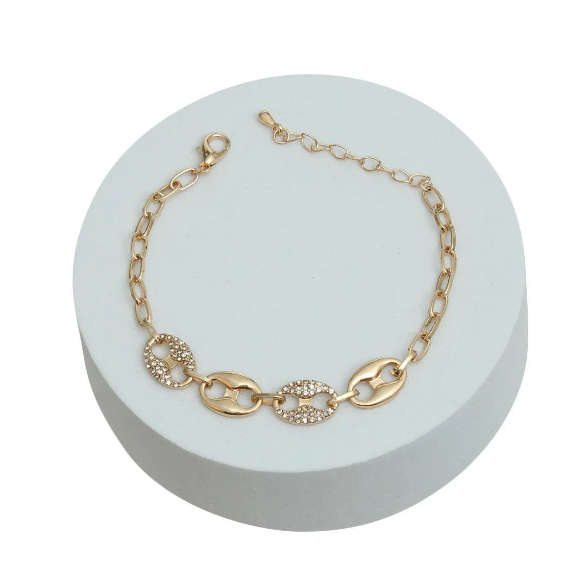 Stylish Gold Plated Matelot Chain Bracelet - Upgrade Your Look Today! Jewelry Bubble