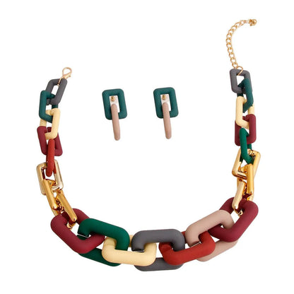 Stylish Multicolor Chain Necklace Set: Upgrade Your Style Today Jewelry Bubble