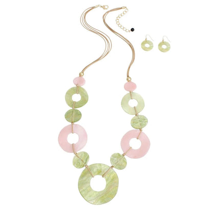 Stylish Multicolor Ring Necklace & Earrings Set - Fashion Jewelry Jewelry Bubble