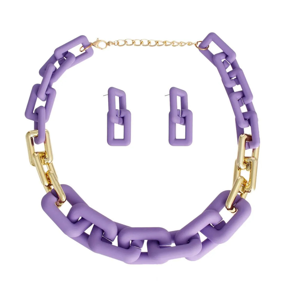 Stylish Purple Chain Necklace Set: Upgrade Your Style Today Jewelry Bubble