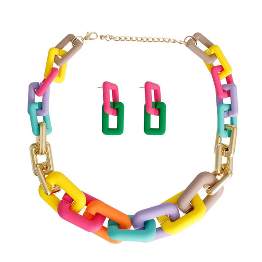 Stylish Rainbow Chain Necklace Set: Upgrade Your Style Today Jewelry Bubble