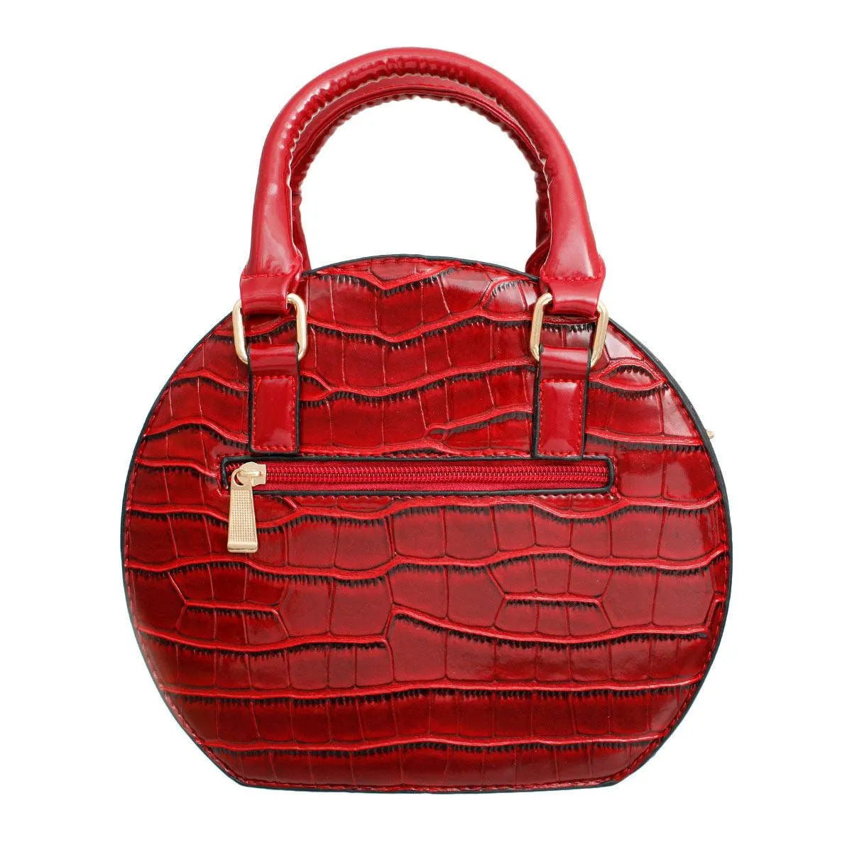 Stylish Red Dimensional Flower Handbag with Top Handles Jewelry Bubble