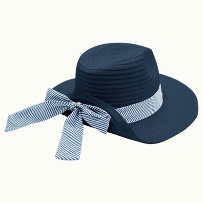 Stylish Straw Fedora Hat: Striped Bow Detail for Women - Shop Now! Jewelry Bubble