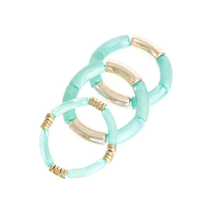 Stylish Turquoise Tube Beaded Stretch Bracelets - Upgrade Your Look Today! Jewelry Bubble