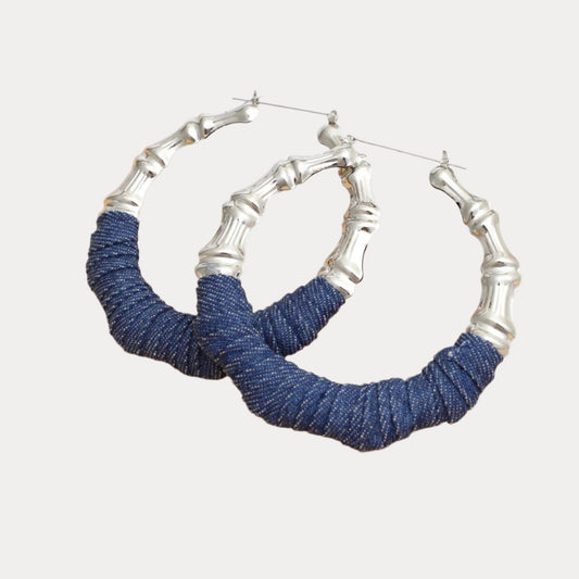 Stylish Wrapped Silver Hoops - Trendy Earrings for Any Occasion Pinktown