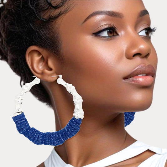 Stylish Wrapped Silver Hoops - Trendy Earrings for Any Occasion Pinktown