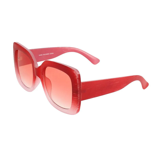 Sunglasses Women Candy Color Red Plastic Square Jewelry Bubble