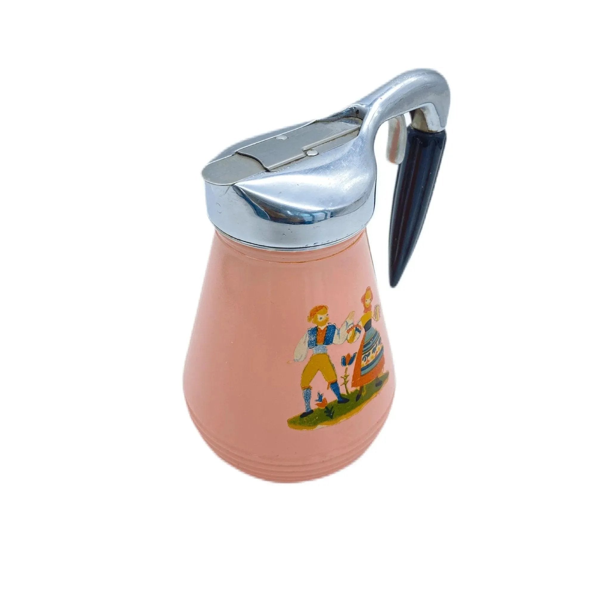 Syrup Dispenser Black Bakelite Handle - Vintage