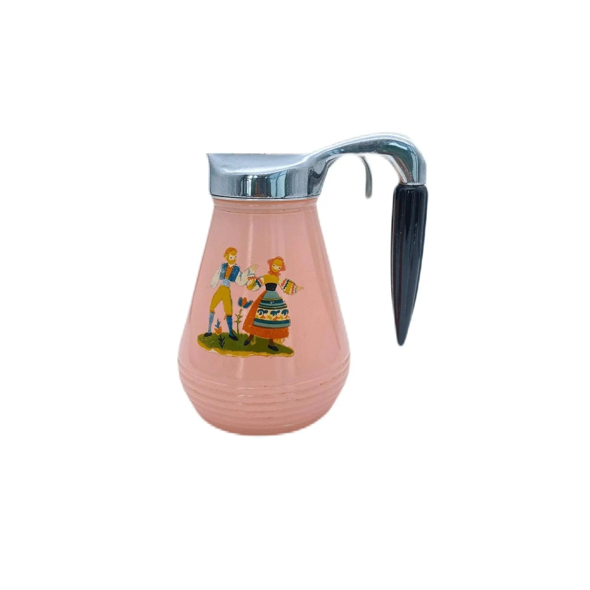 Syrup Dispenser Black Bakelite Handle - Vintage