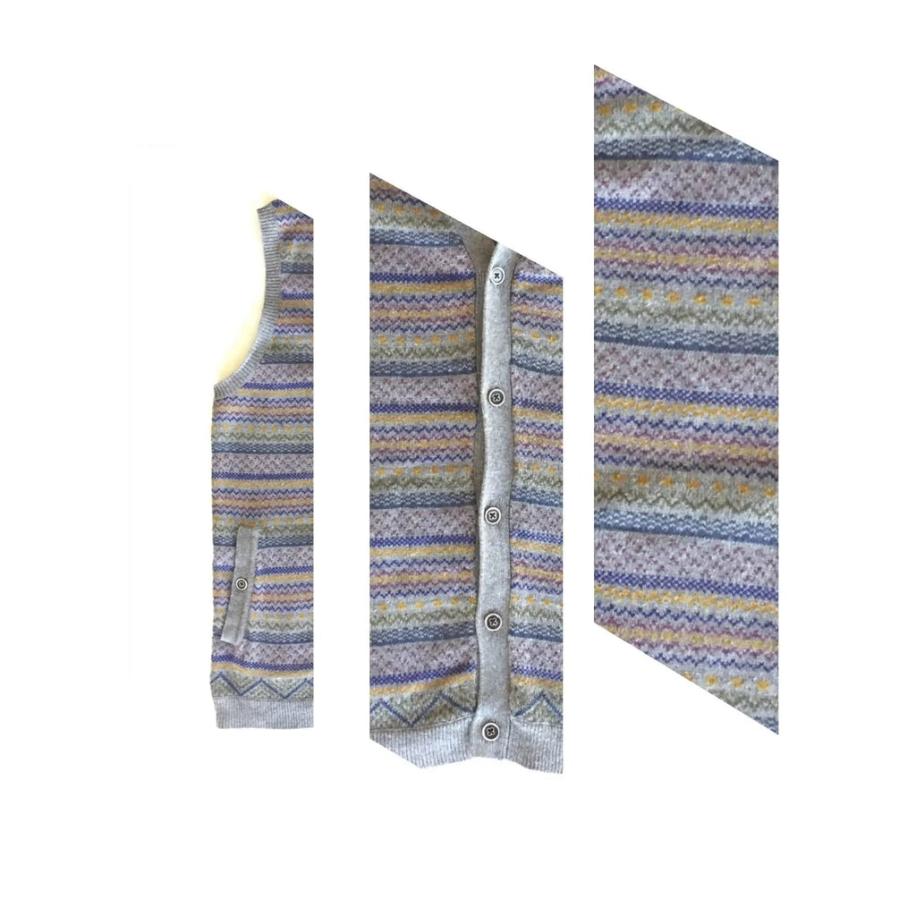 Fair Isle Sweater Vest Ted Baker Fairmun Trim Fit Button Front