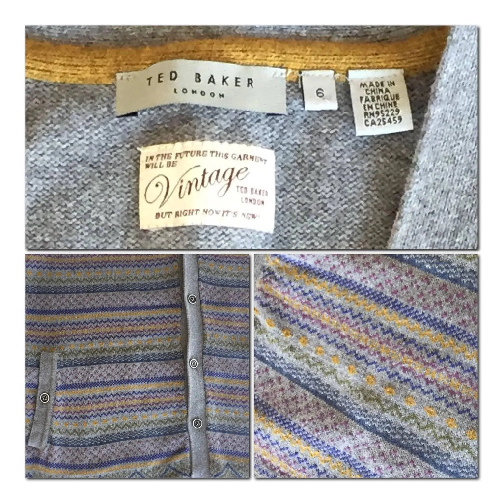 Fair Isle Sweater Vest Ted Baker Fairmun Trim Fit Button Front