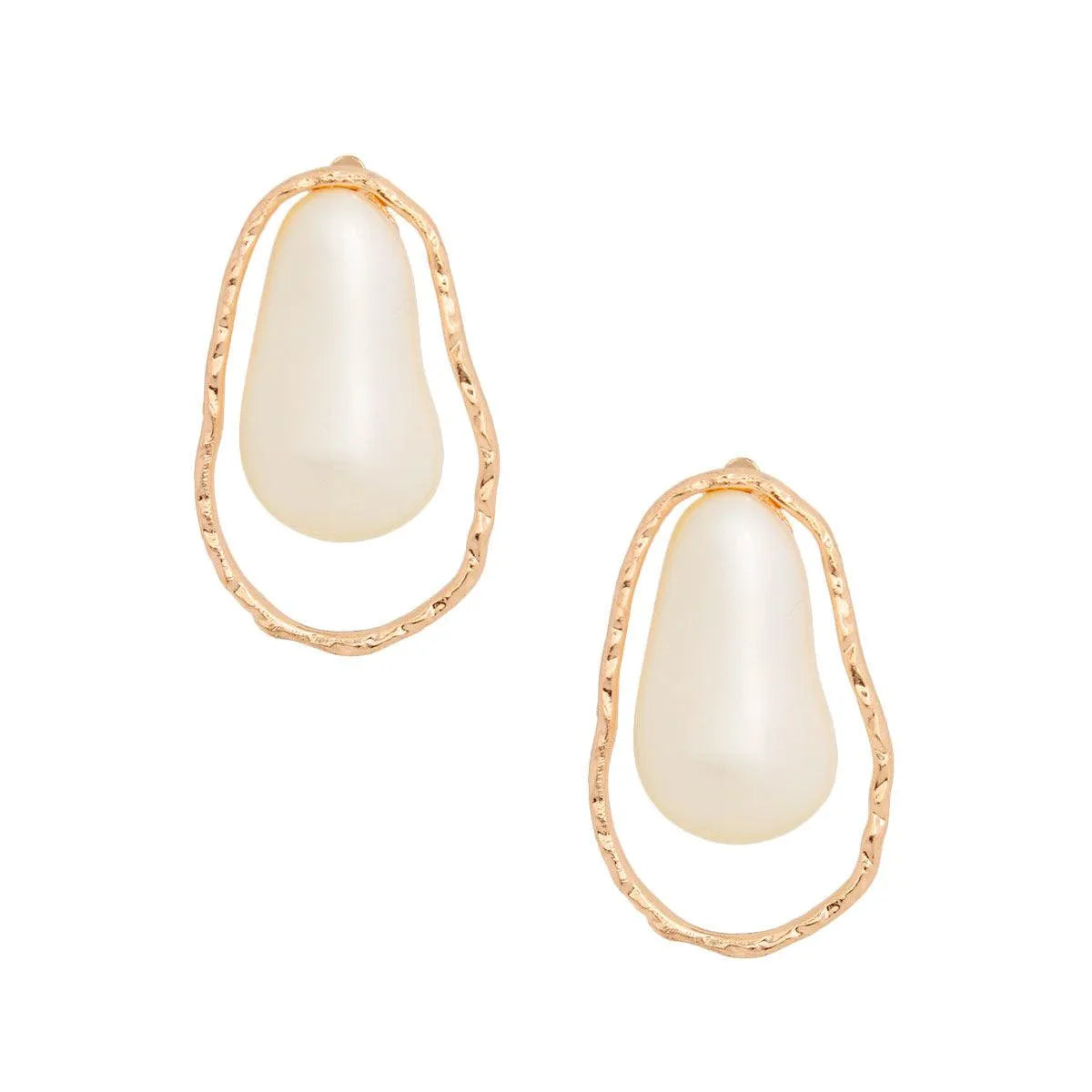 Textured Gold & Faux Pearl Earrings: Elevate Your Style Effortlessly Jewelry Bubble