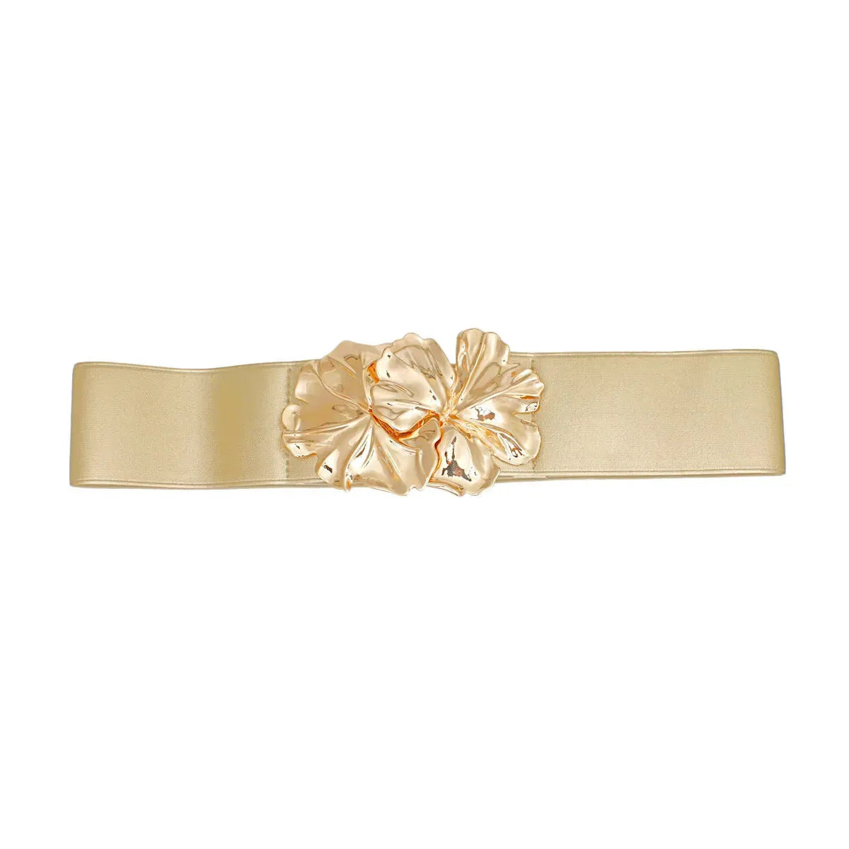 Timeless Elegance: Golden Flower Buckle Stretch Canvas Belt - Trendy & Comfortable Jewelry Bubble