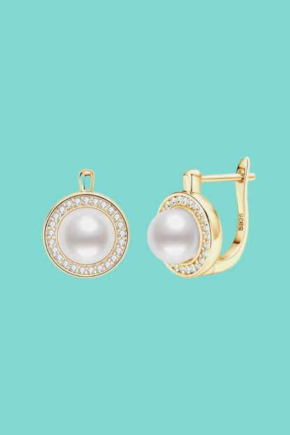 Timeless Moissanite Pearl Sterling Silver Earrings Jewelry Bubble