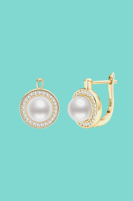 Timeless Moissanite Pearl Sterling Silver Earrings Trendsi