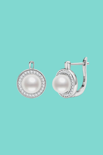 Timeless Moissanite Pearl Sterling Silver Earrings Jewelry Bubble