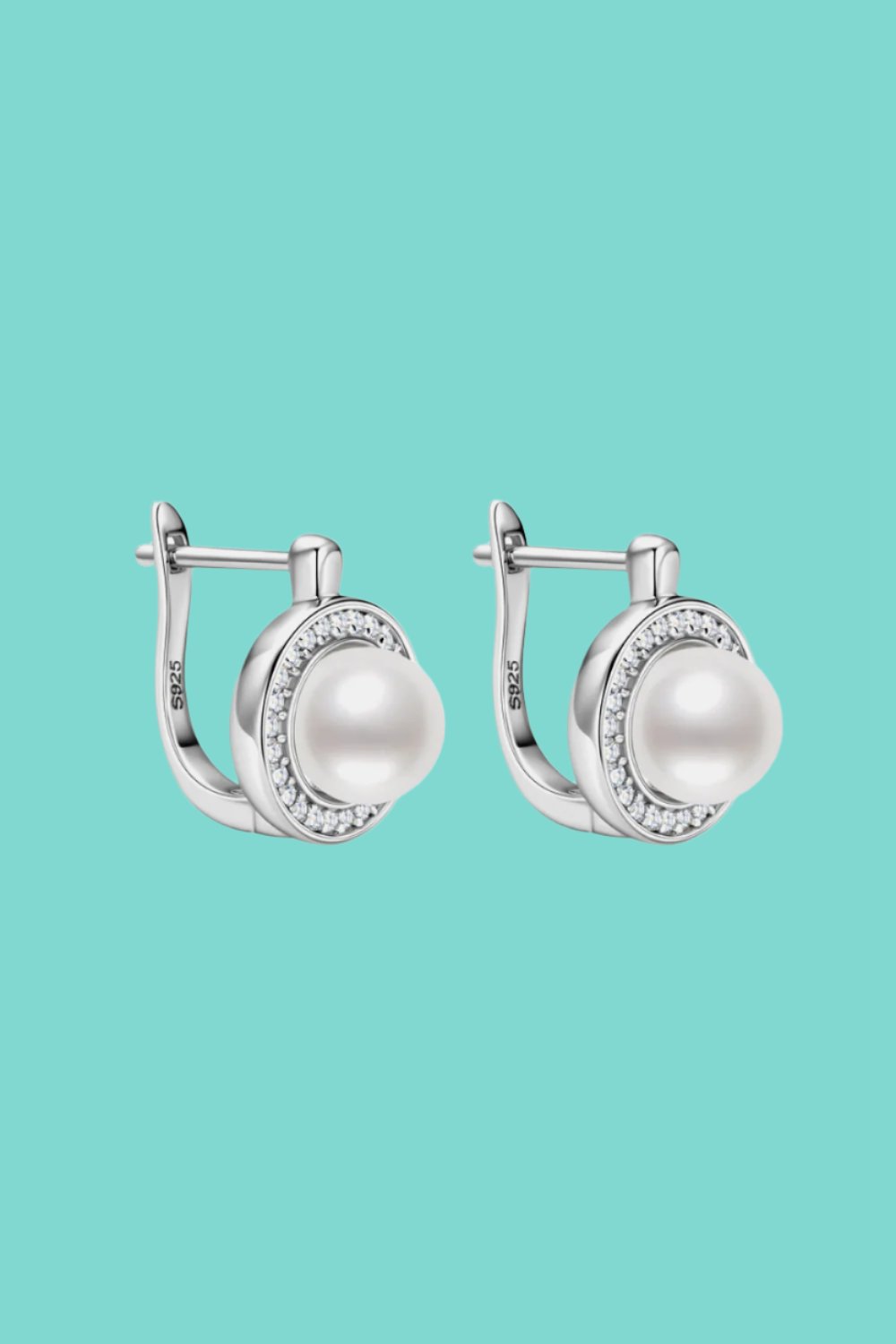 Timeless Moissanite Pearl Sterling Silver Earrings Jewelry Bubble