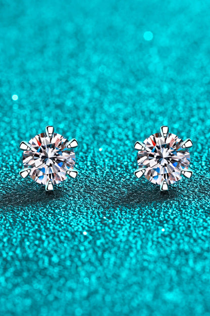 Timeless Moissanite Stud Earrings in S925 Sterling Silver Jewelry Bubble