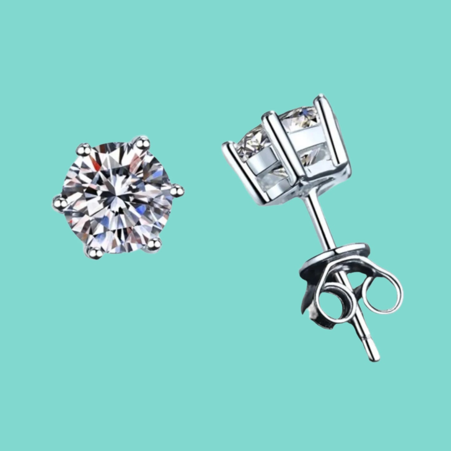 Timeless Sparkle Moissanite Solitaire Earrings - A Touch of Elegance Jewelry Bubble