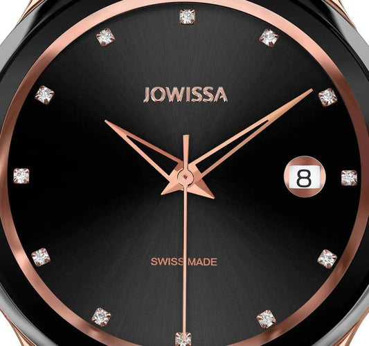 Tiro Swiss Ladies Watch Rose Black Grey Color Scheme J4.360.M Jewelry Bubble