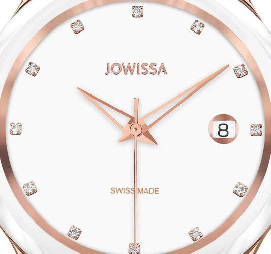 Tiro Swiss Ladies Watch Rose White J4.361.M Jewelry Bubble