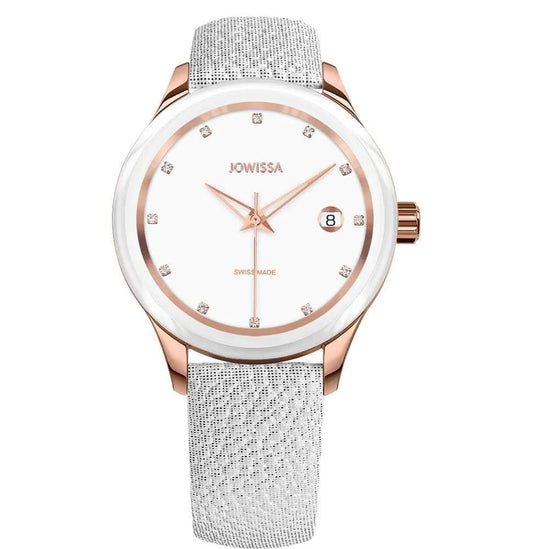 Tiro Swiss Ladies Watch Rose White J4.361.M Jewelry Bubble