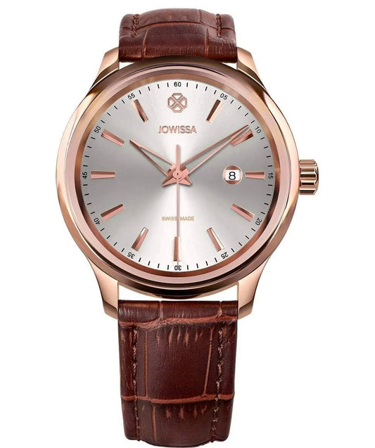 Tiro Swiss Men's Watch Rose Silver Brown J4.202.L Jewelry Bubble