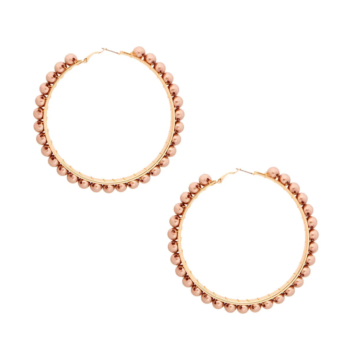 Trend Alert: Classic Pearl Earrings Wrapped Gold Hoops Jewelry Bubble