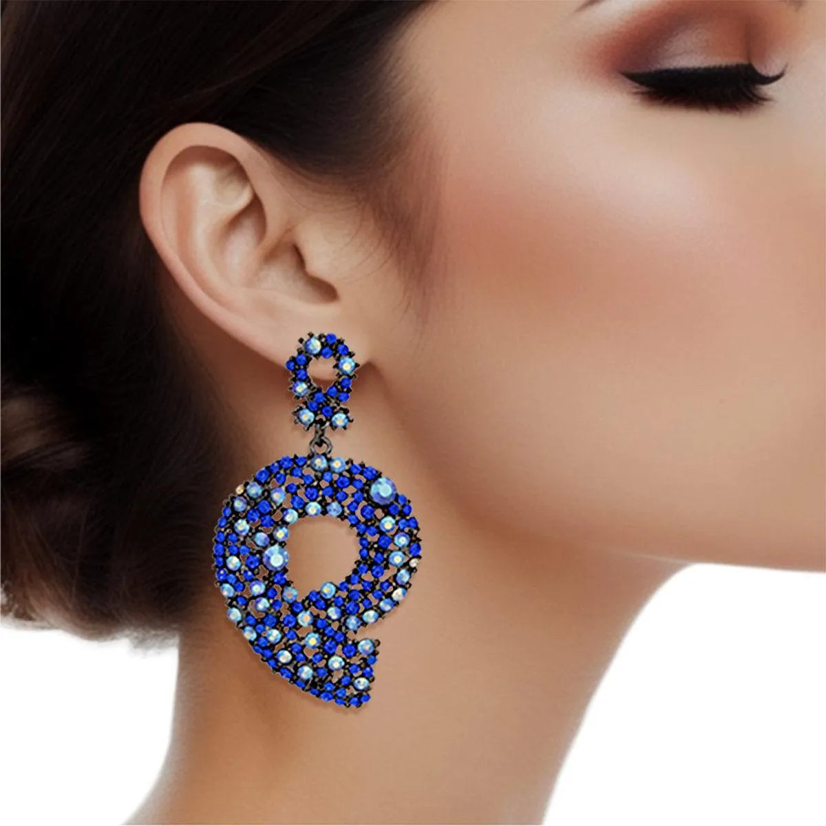 Trendy Blue Dangle Nine Fashion Earrings: Stand Out in Style! Jewelry Bubble