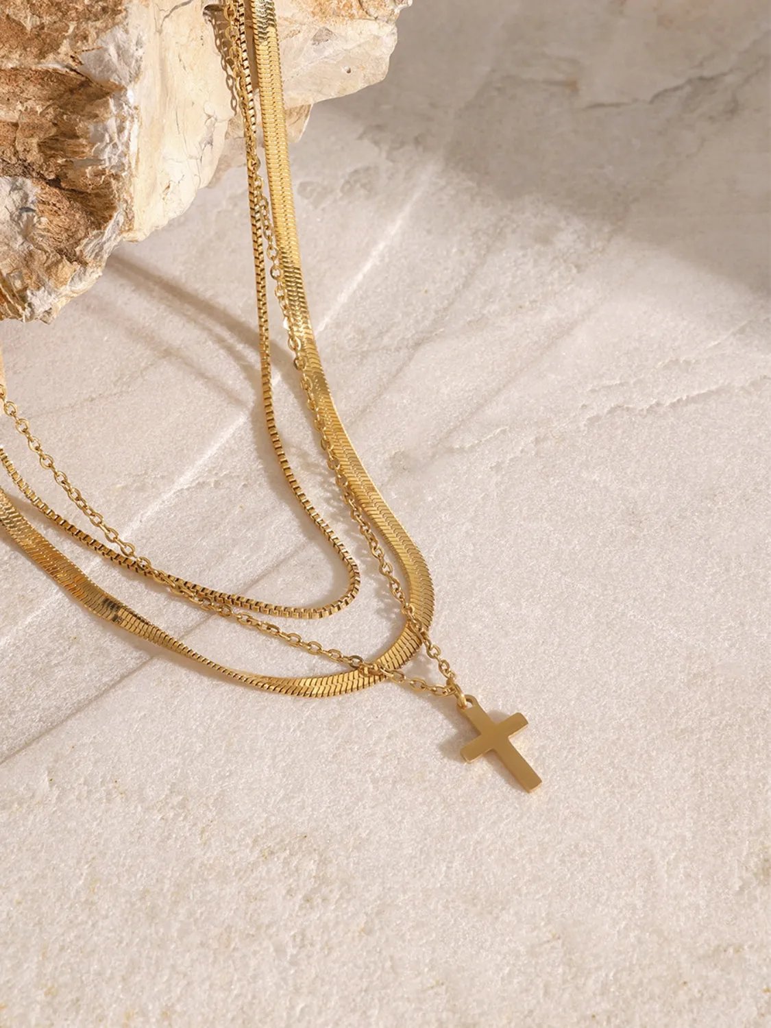 Triple Chain Cross Necklace: A Layered Statement of Faith and Style