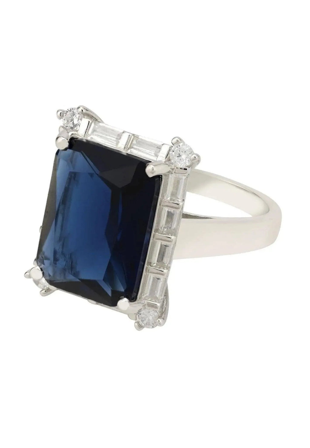 Tudor Lab-created Sapphire Sterling Silver Ring