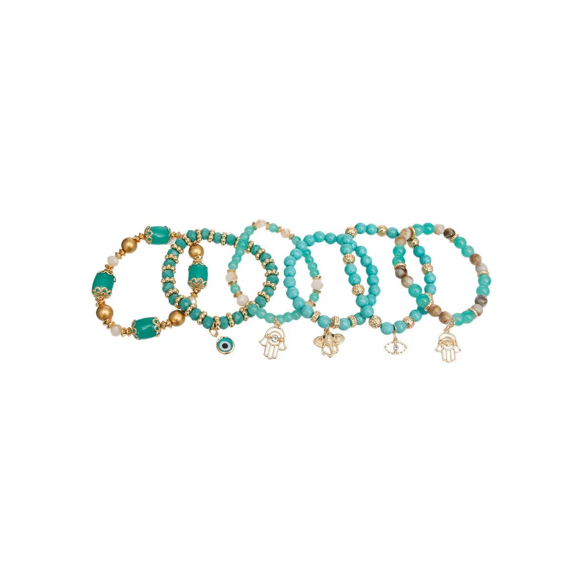 Turquoise Blue Beaded Bracelet Set Must Wear Style for Women