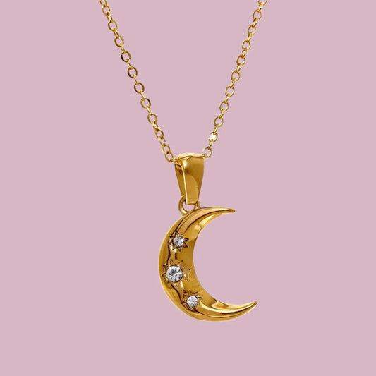 Twilight Crescent Moon Pendant Necklace Jewelry Bubble