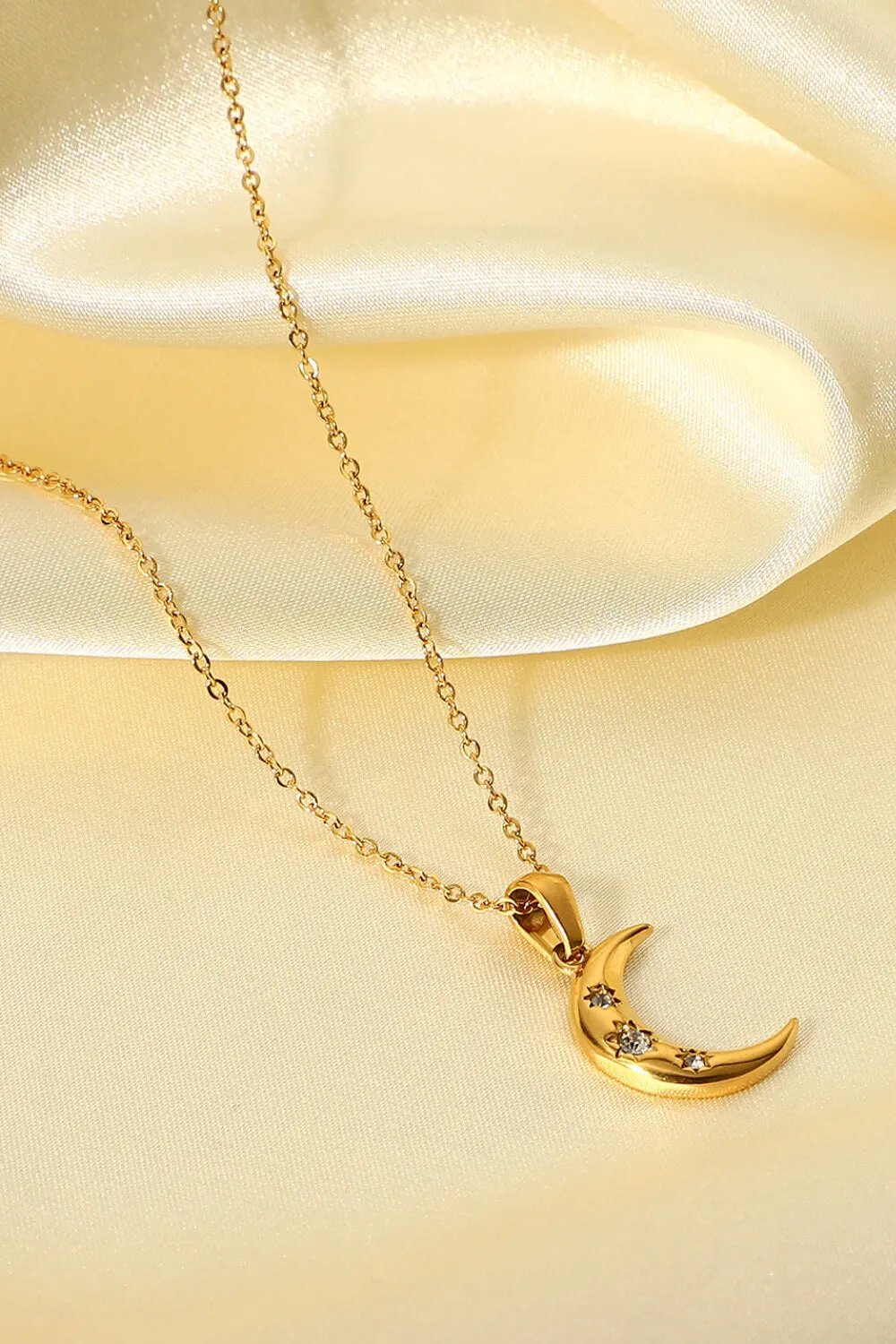 Twilight Crescent Moon Pendant Necklace