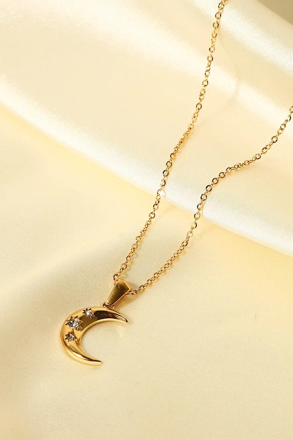 Twilight Crescent Moon Pendant Necklace