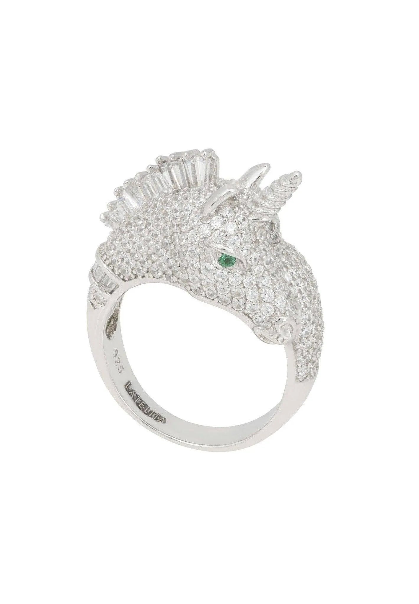 Unicorn CZ Sparkling Ring Sterling Silver Jewelry Bubble