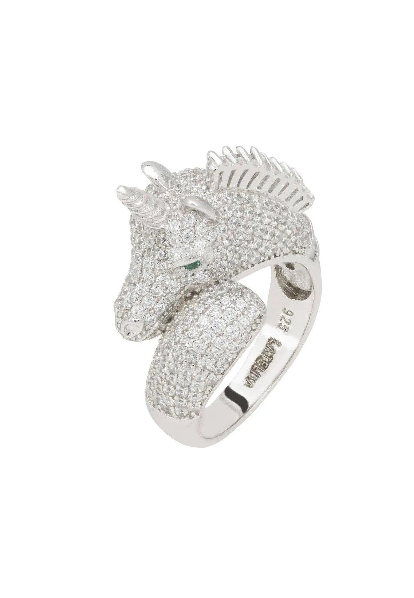 Unicorn CZ Sparkling Ring Sterling Silver Jewelry Bubble