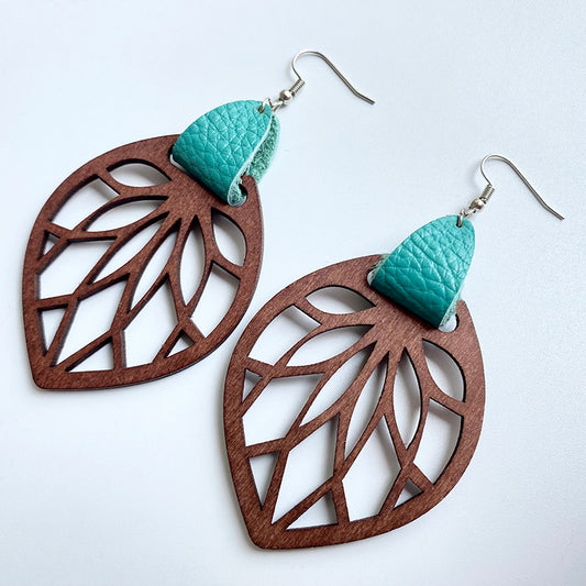 Unique Wooden Leaf Earrings – Bold Style for the Modern You Trendsi