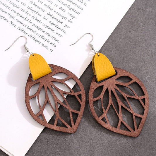 Unique Wooden Leaf Earrings – Bold Style for the Modern You Trendsi