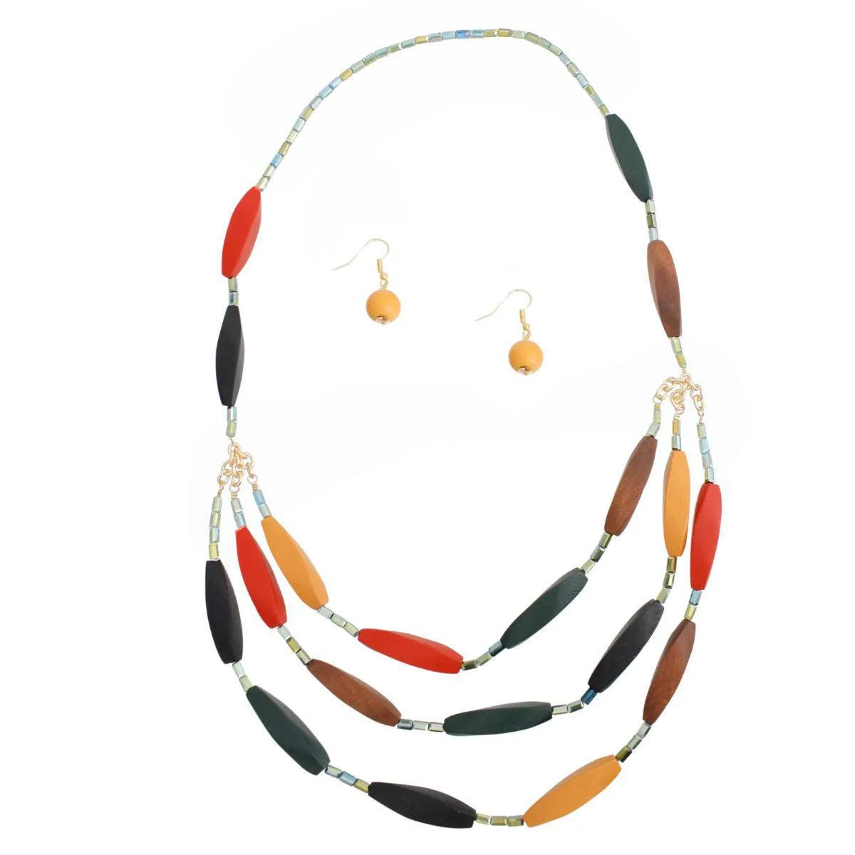 Unleash Your Bohemian Flair with the Multicolor Beaded Necklace Set Jewelry Bubble