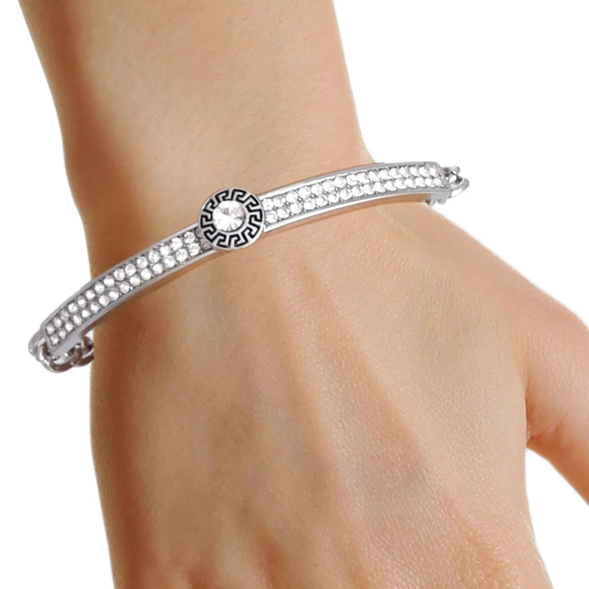 Upgrade Your Style: Silver Half Chain Bangle Bracelet - Shop Now! Jewelry Bubble