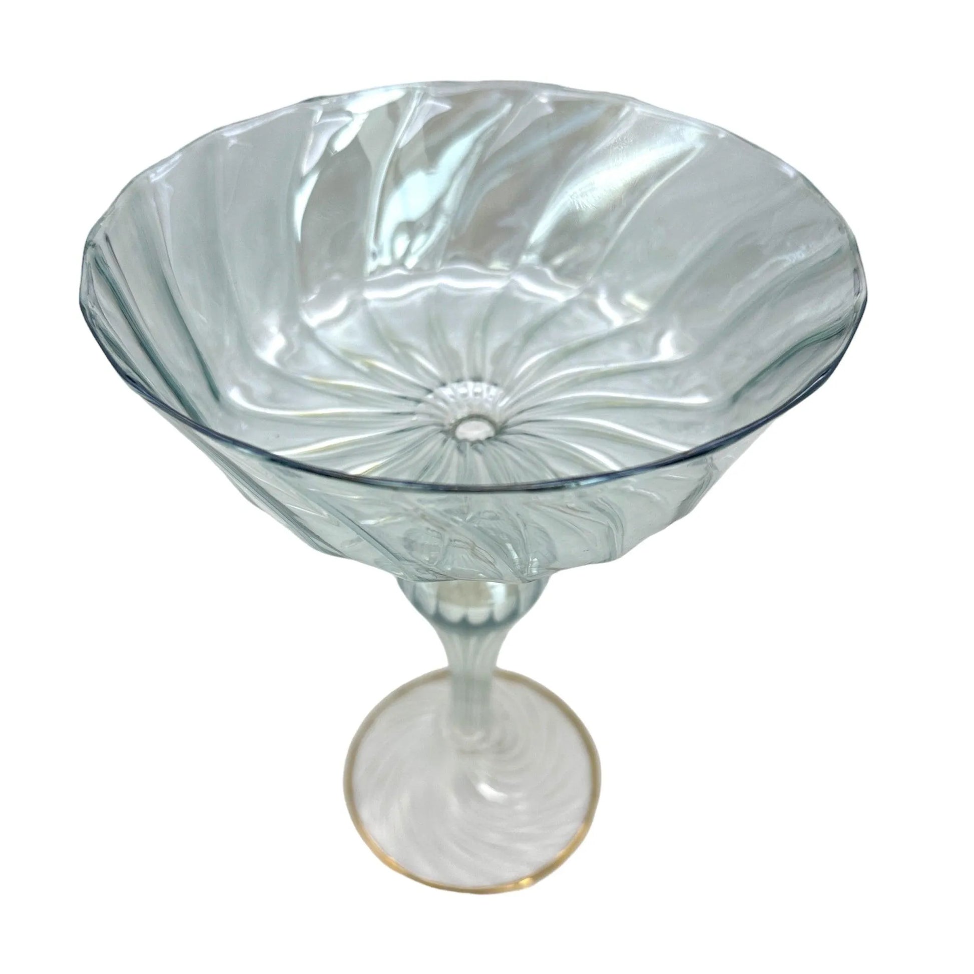 Venetian Vintage Glass Compote Tazza | Ornamental Glassware Collectible Jewelry Bubble