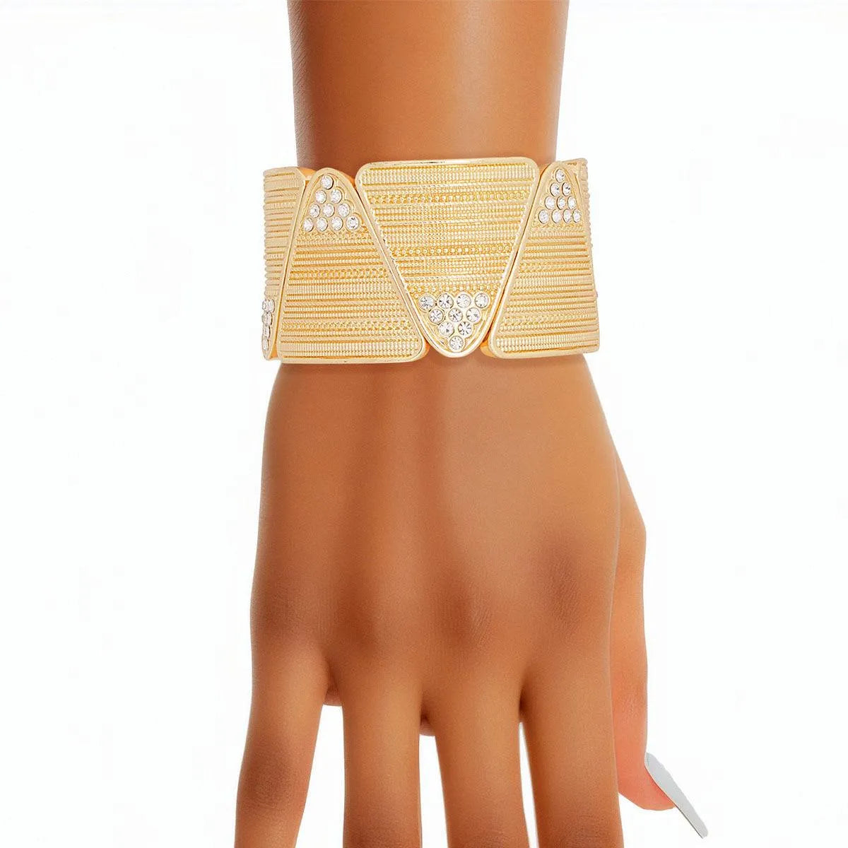 Versatile Gold Triangle Bracelet: Glam Up Day & Night Ladies Jewelry Bubble