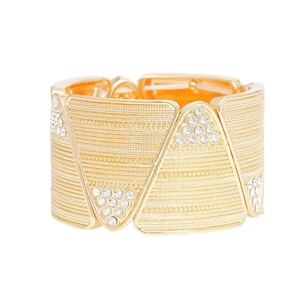 Versatile Gold Triangle Bracelet: Glam Up Day & Night Ladies Jewelry Bubble